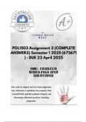 POL1502 Assignment 2 (COMPLETE ANSWERS) Semester 1 2025 (673671 ) - DUE 22 April 2025; 100% trusted, comprehensive and complete reliable solution with clear explanation