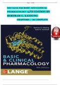 Test Bank for Basic and Clinical Pharmacology 15th Edition By Bertram G&period; Katzung Chapter 1-66 Complete Guide
