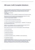 OB exam 4 with Complete Solutions