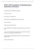 MTEL 190 Foundations of Reading Exam Questions & Answers