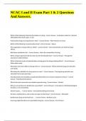 NCAC I and II Exam Part 1 & 2 Questions And Answers&period;