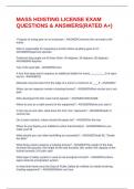 MASS HOISTING LICENSE EXAM QUESTIONS & ANSWERS&lpar;RATED A&plus;&rpar;