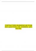  CONTRACTORS BUSINESS&sol;LAW EXAM 2025 QUESTIONS AND ANSWERS 100&percnt; SOLVED&period; &emsp;