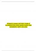  PENNSYLVANIA NOTARY PUBLIC EXAMINATION 2025 QUESTIONS AND ANSWERS 100&percnt; SOLVED&period; &emsp;