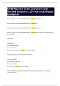 CPSI Practice Exam Questions and Verified Solutions 100&percnt; Correct Already Graded A&plus;