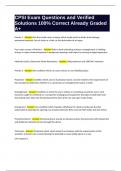 CPSI Exam Questions with Verified Solutions 100&percnt; Correct Already Graded A&plus;
