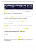 CPSI Exam Prep Questions and Verified Solutions 100&percnt; Correct Already Graded A&plus;
