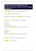 Playground safety Questions and Verified Solutions 100&percnt; Correct Already Graded A&plus;