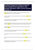 Certified Playground Safety Inspector CPSI Sample Exam Questions and Verified Solutions 100&percnt; Correct Already Graded A&plus;