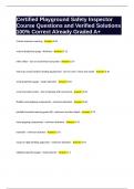 Certified Playground Safety Inspector Course Questions and Verified Solutions 100&percnt; Correct Already Graded A&plus;