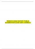  PENNSYLVANIA NOTARY PUBLIC EXAMINATION EXAM 100&percnt; CORRECT&period; &emsp;