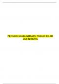  PENNSYLVANIA NOTARY PUBLIC EXAM DEFINITIONS