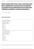 SFDC ADMIN TEST FINAL EXAM AND PRACTICE EXAM QUESTIONS ACTUAL EXAM COMPLETE ACCURATE EXAM QUESTIONS WITH DETAILED VERIFIED ANSWERS &sol;ALREADY GRADED A&plus;