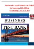 Test bank for Business Its Legal&comma; Ethical&comma; and Global Environment&comma; 12th Edition by Marianne M&period; Jennings All 1-20  Chapters Covered &comma;Latest Edition