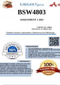 BSW4803 Assignment 1 &lpar;Essay-type &mdash;Formative Assessment&rpar; 2025 &lpar;146826&rpar; - DUE 22 April 2025
