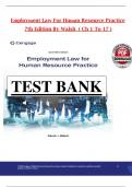 Solution Manual - Employment Law for Human Resource Practice&comma; 7th Edition All 1-17 Chapters Covered &comma;Latest Edition