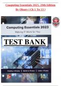 Solution Manual For Computing Essentials 2025 Evergreen Release By Timothy O'Leary&comma; Linda O'Leary and Daniel O'Leary  All 1-13 Chapters Covered &comma;Latest Edition