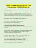 LMSW Licensure Exam ACTUAL  Exam  Questions and CORRECT Answers 