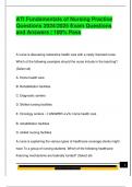 ATI Fundamentals of Nursing Practice  Questions 2024&sol;2025 Exam Questions  and Answers &vert; 100&percnt; Pass 