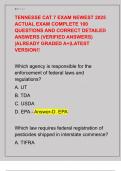 TENNESSE CAT 7 EXAM NEWEST 2025  ACTUAL EXAM COMPLETE 100  QUESTIONS AND CORRECT DETAILED  ANSWERS &lpar;VERIFIED ANSWERS&rpar;  &vert;ALREADY GRADED A&plus;&vert;LATEST  VERSION&excl;&excl; 