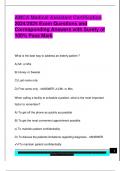 AMCA Medical Assistant Certification  2024&sol;2025 Exam Questions and  Corresponding Answers with Surety of  100&percnt; Pass Mark 