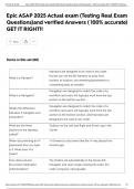 Epic ASAP 2025 Actual exam &lpar;Testing Real Exam Questions&rpar;and verified Answers &lpar; 100&percnt; accurate&rpar; GET IT RIGHT&excl;&excl;