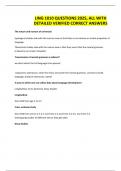 LING 1010 QUESTIONS 2025&comma; ALL WITH DETAILED VERIFIED CORRECT ANSWERS