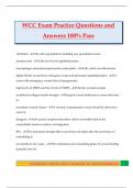 WCC Exam Practice Questions and Answers 100&percnt; Pass