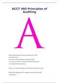 ACCT 460 Principles of Auditing &ndash; FINAL EXAM QUESTIONS AND  complete solution 2025 Athabasca University