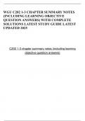 WGU C202 1-3 CHAPTER SUMMARY NOTES &lpar;INCLUDING LEARNING OBJECTIVE QUESTION ANSWERS&rpar; WITH COMPLETE SOLUTIONS LATEST STUDY GUIDE LATEST UPDATED 2025