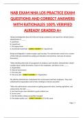 NAB EXAM NHA LOS PRACTICE EXAM QUESTIONS AND CORRECT ANSWERS WITH RATIONALES 100&percnt; VERIFIED ALREADY GRADED A&plus;