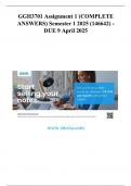 GGH3701 Assignment 1 &lpar;COMPLETE ANSWERS&rpar; Semester 1 2025 &lpar;146642&rpar; - DUE 9 April 2025