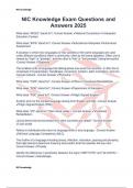 NIC Knowledge Exam Questions and Answers 2025