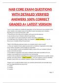 NAB CORE EXAM QUESTIONS WITH DETAILED VERIFIED ANSWERS 100&percnt; CORRECT GRADED A&plus; LATEST VERSION