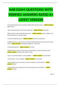 NAB EXAM QUESTIONS WITH VERIFIED ANSWERS RATED A&plus; LATEST VERSION