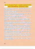 ACLS EXAM STUDY GUIDE QUESTIONS AND ANSWERS GRADED 2025