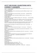 ACCT 200 EXAM 2 QUESTIONS WITH CORRECT ANSWERS