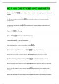 HCA 101 QUESTIONS AND ANSWERS