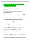HCA 101 REVIEW QUESTIONS AND  CORRECT ANSWERS 