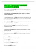HCA 101 FINAL QUESTIONS AND  CORRECT ANSWERS 