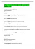 HCA 101 QUESTIONS AND CORRECT  ANSWERS 