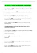 HCA 101 QUESTIONS AND ANSWERS 