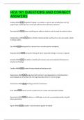 HCA 101 QUESTIONS AND CORRECT  ANSWERS 