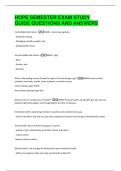 HOPE SEMESTER EXAM STUDY  GUIDE HOPE SEMESTER EXAM STUDY  GUIDE QUESTIONS AND ANSWERS 