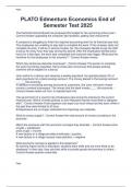 PLATO Edmentum Economics End of Semester Test 2025