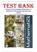 Test Bank for Using & Understanding Mathematics&colon; A Quantitative Reasoning Approach&comma; 8th edition by Jeffrey O&period; Bennett
