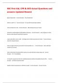 NSC First Aid&comma; CPR & AED Actual Questions and answers Updated Newest 