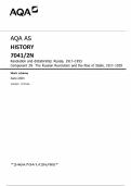 AQA AS HISTORY 7041&sol;2N Revolution and dictatorship&colon; Russia&comma; 1917&ndash;1953 Component 2N The Russian Revolution and the Rise of Stalin&comma; 1917&ndash;1929 Mark scheme June 2024