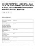 CCSH BOARD PREP EXAM 2025  ACTUAL EXAM COMPLETE ACCURATE EXAM QUESTIONS WITH DETAILED VERIFIED ANSWERS &lpar;100&percnt; CORRECT ANSWERS&rpar; &sol;ALREADY GRADED A&plus;