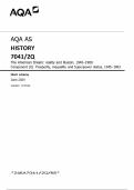 AQA AS HISTORY 7041&sol;2Q The American Dream&colon; reality and illusion&comma; 1945&ndash;1980 Component 2Q Prosperity&comma; inequality and Superpower status&comma; 1945&ndash;1963 Mark scheme June 2024